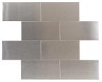 Brushed Stainless Steel 3" x 6" Subway Tile
